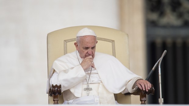 Pope Francis speaks during his weekly general audience