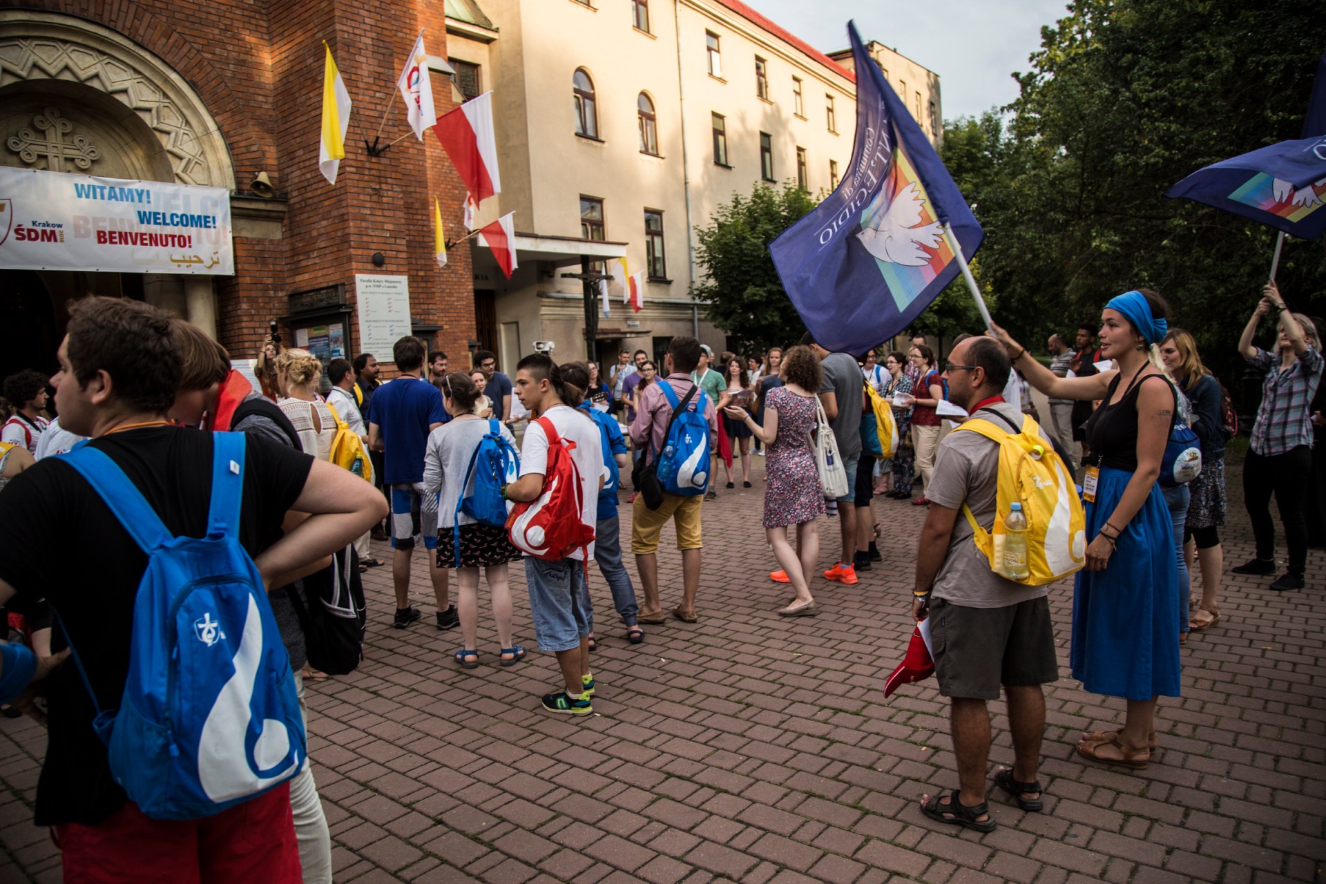 Światowe Dni Młodzieży, Kraków, 27 lipca 2016. Modlitwa o pokój zorganizowana przez Wspólnotę Sant&#8217;Egidio.
