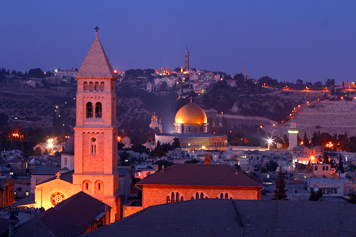 Jerusalem the Holy City at Dusk &#8211; fr