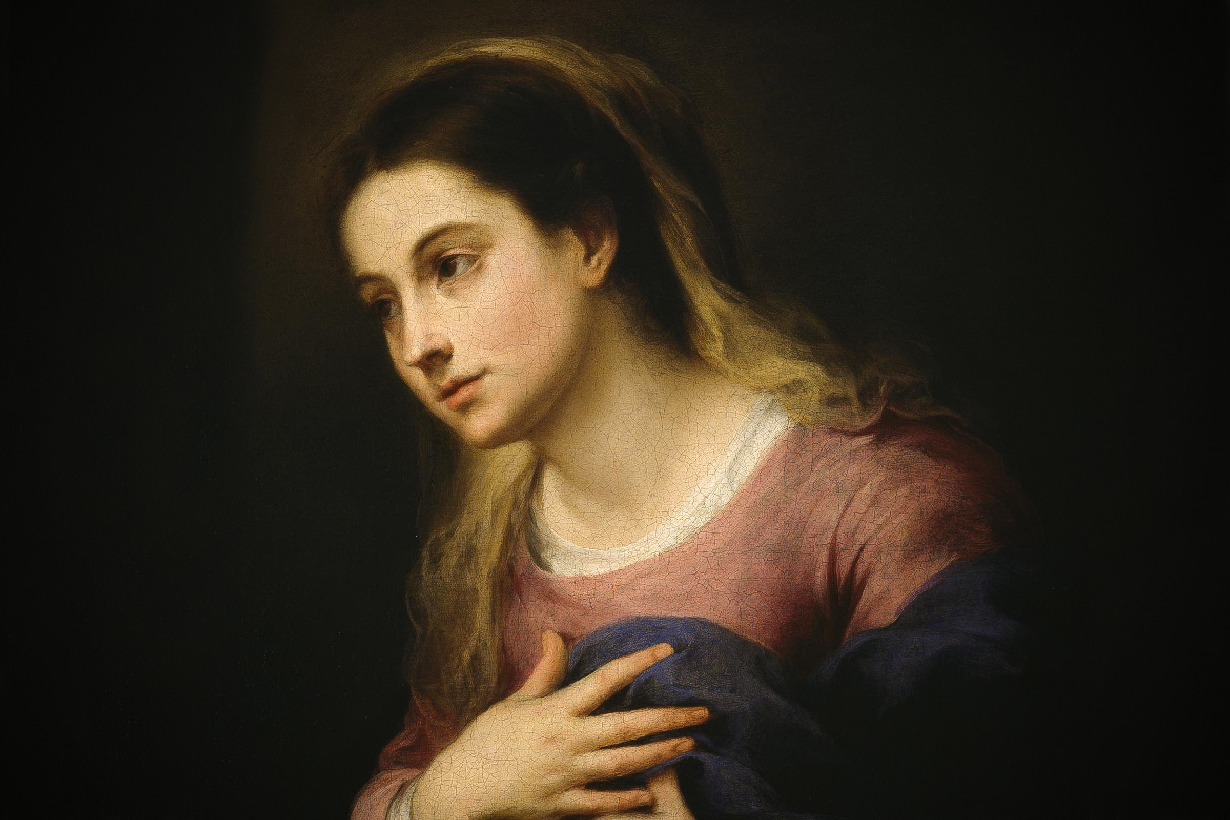 Maryja podczas zwiastowania na obrazie Bartoloméa Estebana Murillo