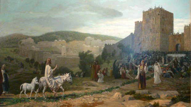 A painting of Jesus’ final entry into Jerusalem, by Jean-Léon Gérôme, 1897.