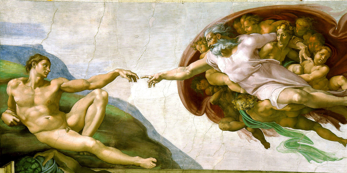 WEB3 CREATION OF ADAM SISTINE CHAPEL RENAISSANCE ITALY Michelangelo PD