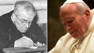 Z lewej o. Dolindo, z prawej św. Jan Paweł II