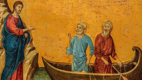 JESUS AND PETER,FISHING BOAT