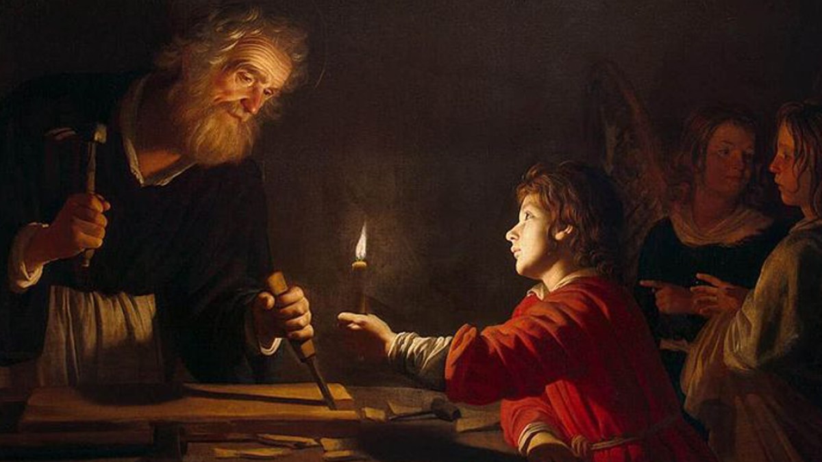 SAINT JOSEPH,CHILD,JESUS,CARPENTER