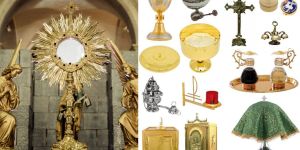 Nazwy przedmiotów liturgicznych, jakie widujemy na mszy i adoracji. Przewodnik w obrazach