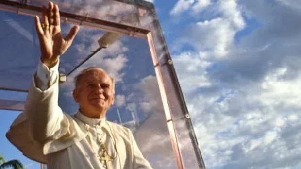Pope John Paul II smiling
