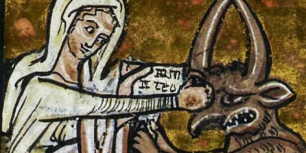 MARY PUNCHING THE DEVIL