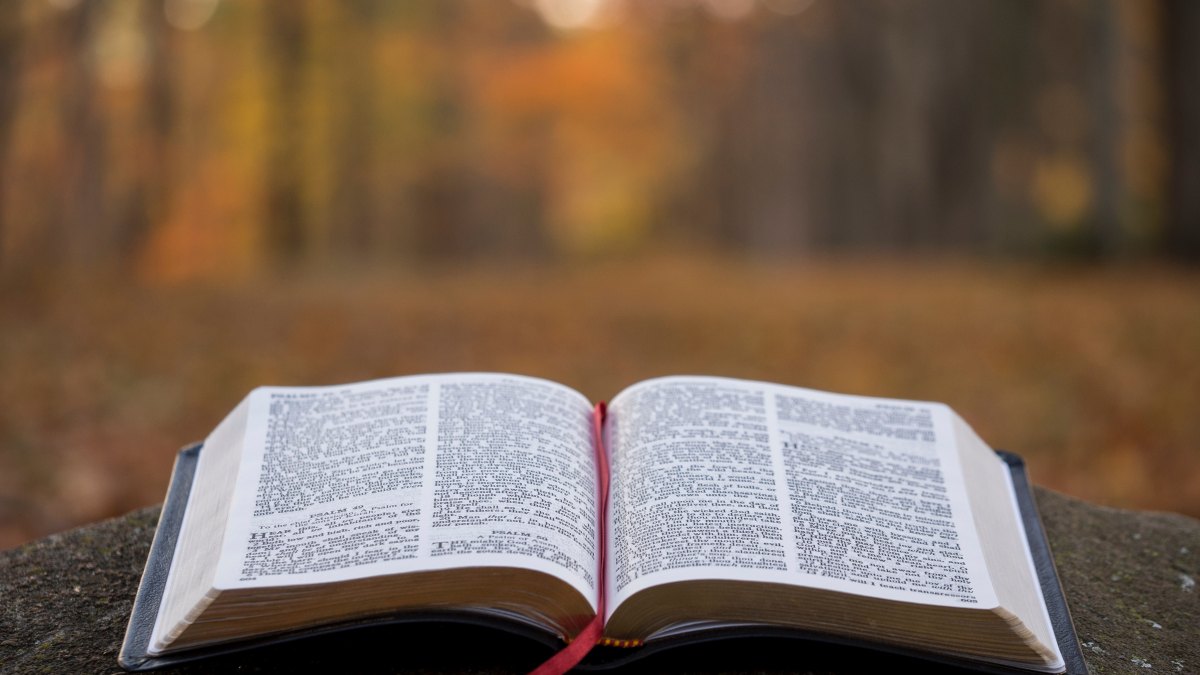 Otwarta Biblia na kamieniu