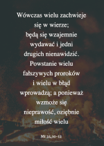 Cytat z Biblii Mt 24 10, 12