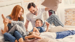 Happy - Family - Bed - Play