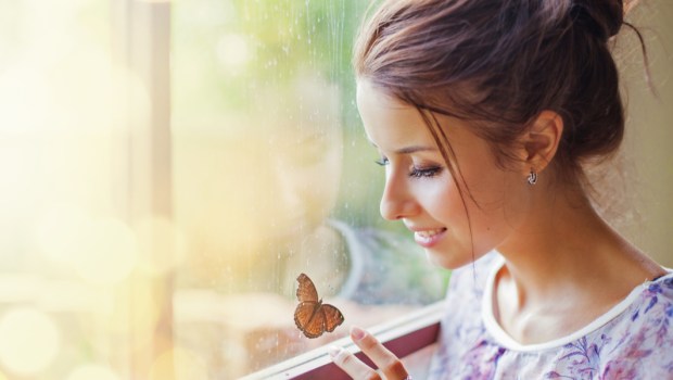 Woman, Home, Window, Butterfly, Resurrection