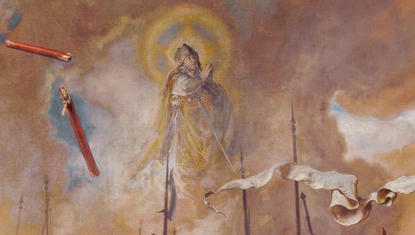 Święty Stanisław na obrazie Jana Matejki "Bitwa pod Grunwaldem"