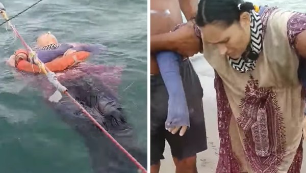 KOBIETA URATOWANA Z MORZA