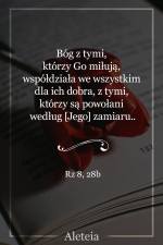 Bóg z tymi, którzy Go miłują, współdziała we wszystkim* dla ich dobra, z tymi, którzy są powołani według [Jego] zamiaru. Rz 8,28b