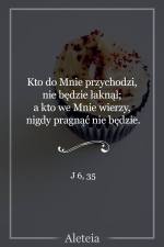 Kto do Mnie przychodzi, nie będzie łaknął; a kto we Mnie wierzy, nigdy pragnąć nie będzie. J 6,35