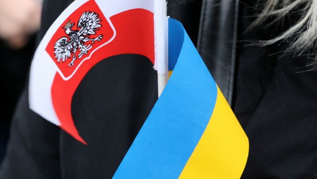 Flaga Polski i Ukrainy