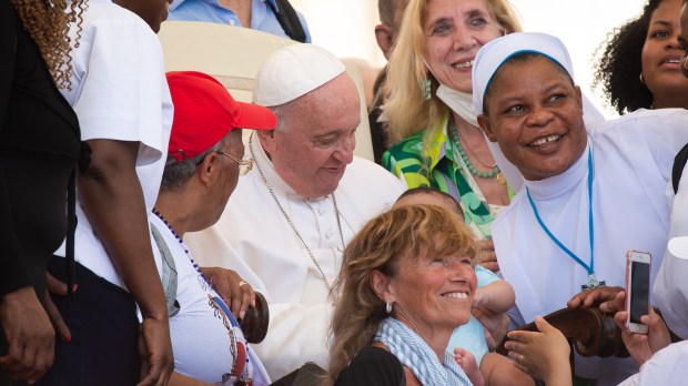 Pope Francis meets with faithful