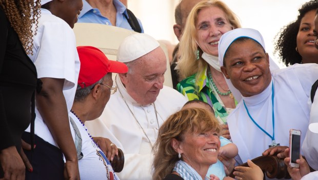 Pope Francis meets with faithful