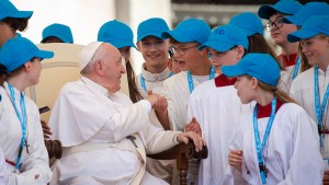 Pope Francis meets with children