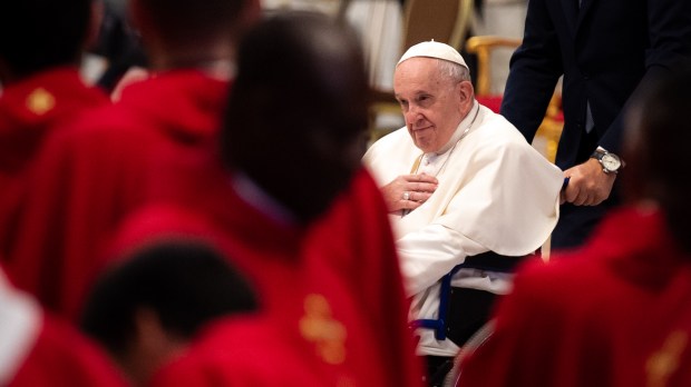 Pope Francis during Holy Mass on Pentecost Sunday presided over by cardinal Giovanni Battista Re