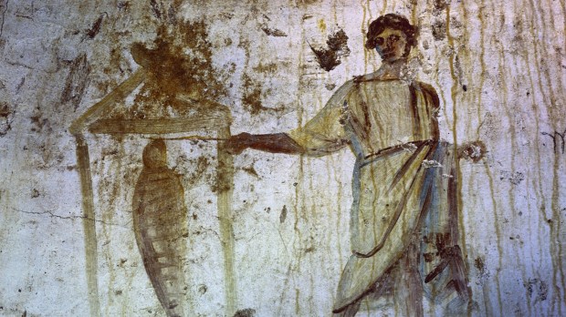 Wskrzeszenie Łazarza - fresk w rzymskich katakumbach