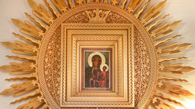 Obraz Matki Bożej Częstochowskiej w kościele w Czerwiennem