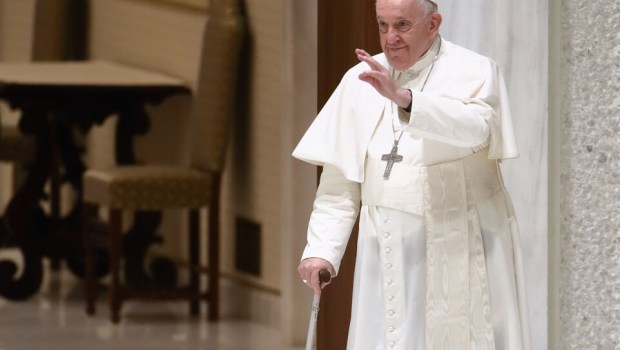 papież Franciszek podczas audiencji