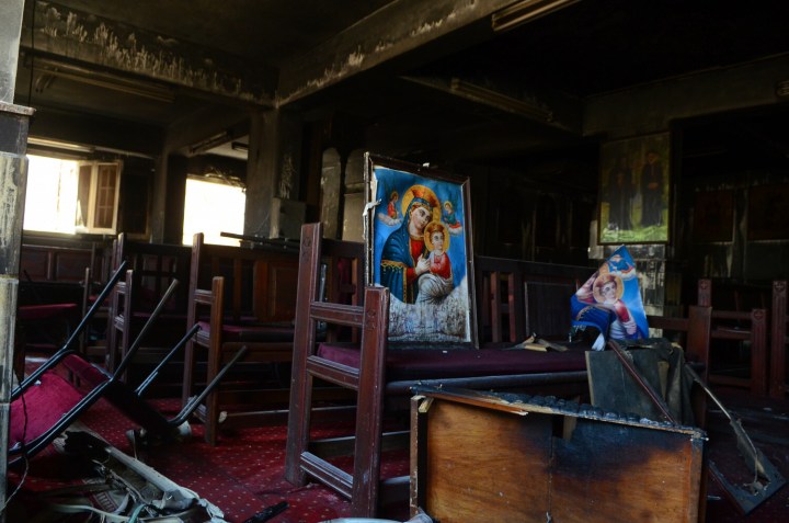 pożar w kościele w Egipcie