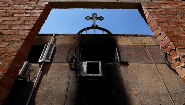 pożar w kościele w Egipcie