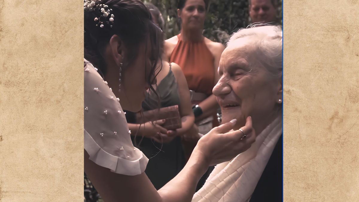Noiva chora com surpresa da avó