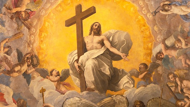 Chrystus Zmartwychwstały na fresku w Rawennie