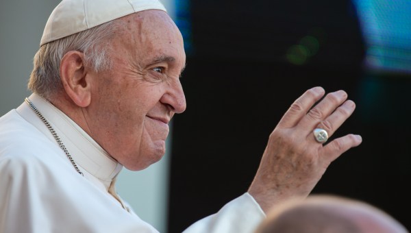 Pope Francis blesses the faithful
