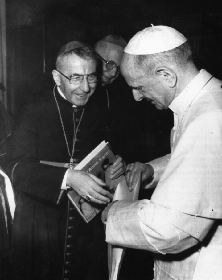 kardynał Albino Luciani z papieżem Pawłem VI