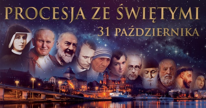 Procesja z relikwiami świętych po ulicach Szczecina