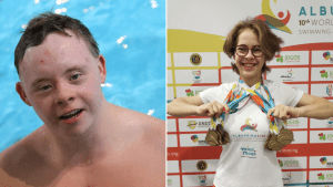 Sebastian Ślósarczyk i Jagoda Litner - pływacy z zespołem Downa