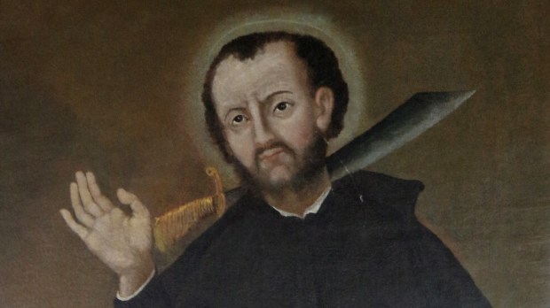 Obraz Andrzeja Boboli z XVIII wieku, wystawiony w muzeum w sanktuarium przy ul. Rakowieckiej w Warszawie