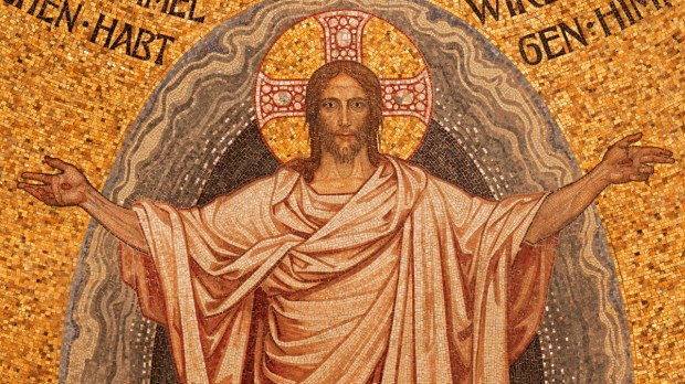mozaika z kościoła w Jerozolimie przedstawiająca zmartwychwstałego Chrystusa