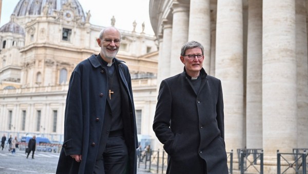 Biskupi archidiecezji kolońskiej w Watykanie podczas wizyty ad limina niemieckich biskupów: bp Ansgar Puff i kard. Rainer Maria Woelki