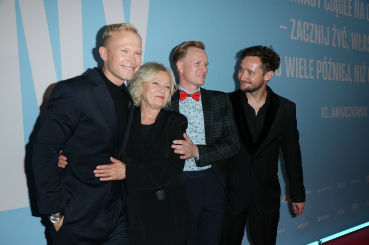 Uroczysta premiera filmu "Johnny". Od lewej: Piotr Trojan, Maria Pakulnis, Patryk Galewski, Daniel Jaroszek