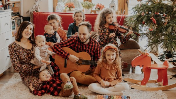 Julianna Wołek z rodziną