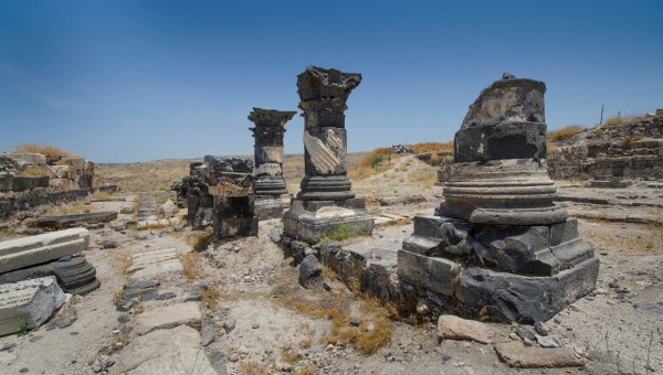 Ruiny starożytnego miasta Hippos w Izraelu