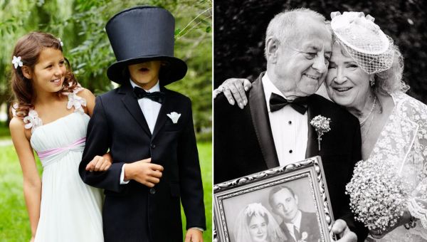 Młoda i starsza para małżeńska