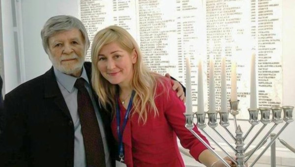 Prof. Szewach Weiss z autorką tekstu w budynku polskiego parlamentu