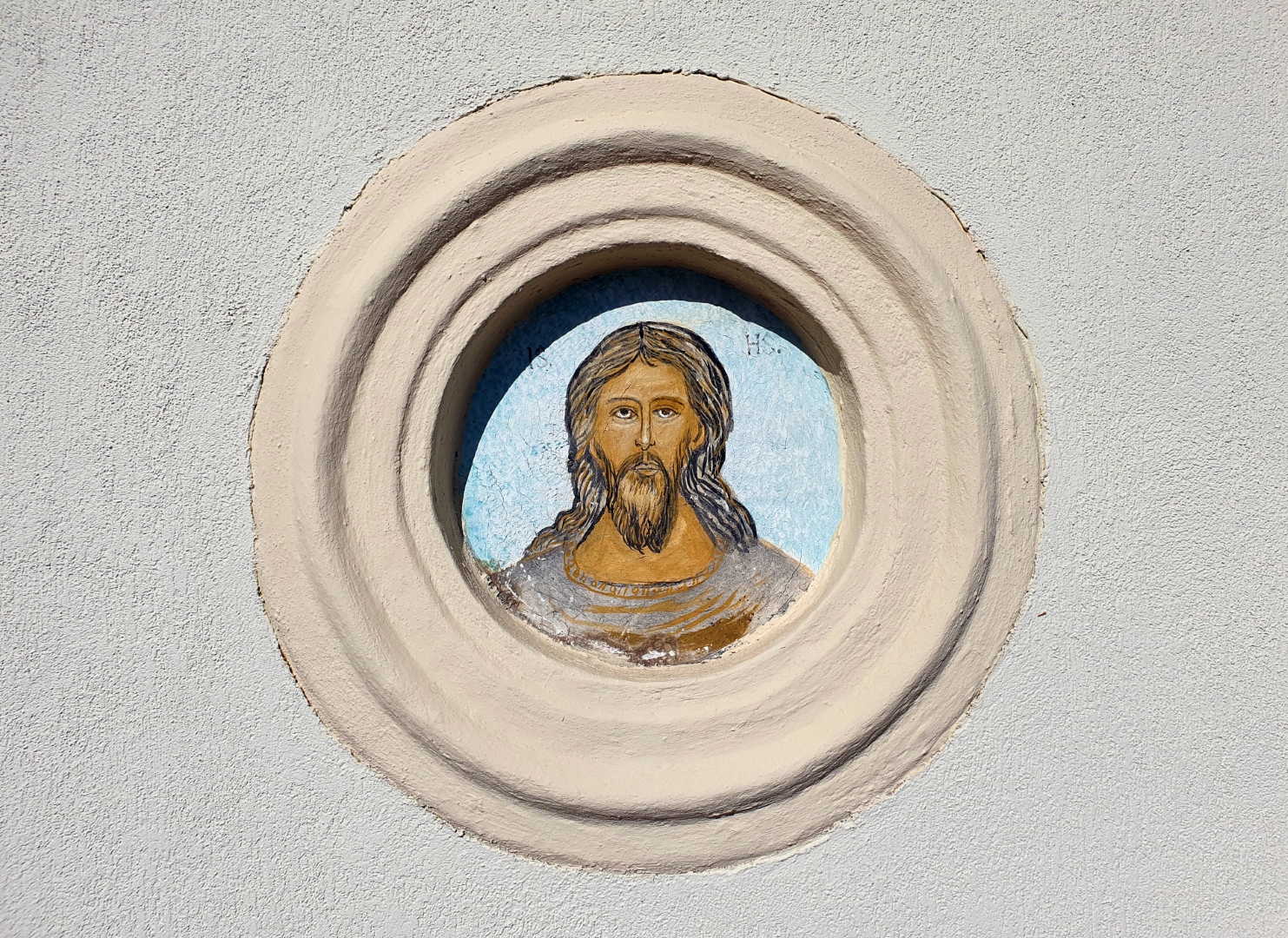 Jezus Chrystus - fresk na ścianie