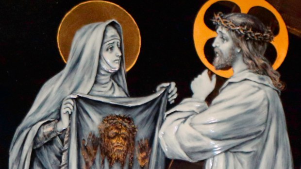 Święta Weronika ociera twarz Jezusowi