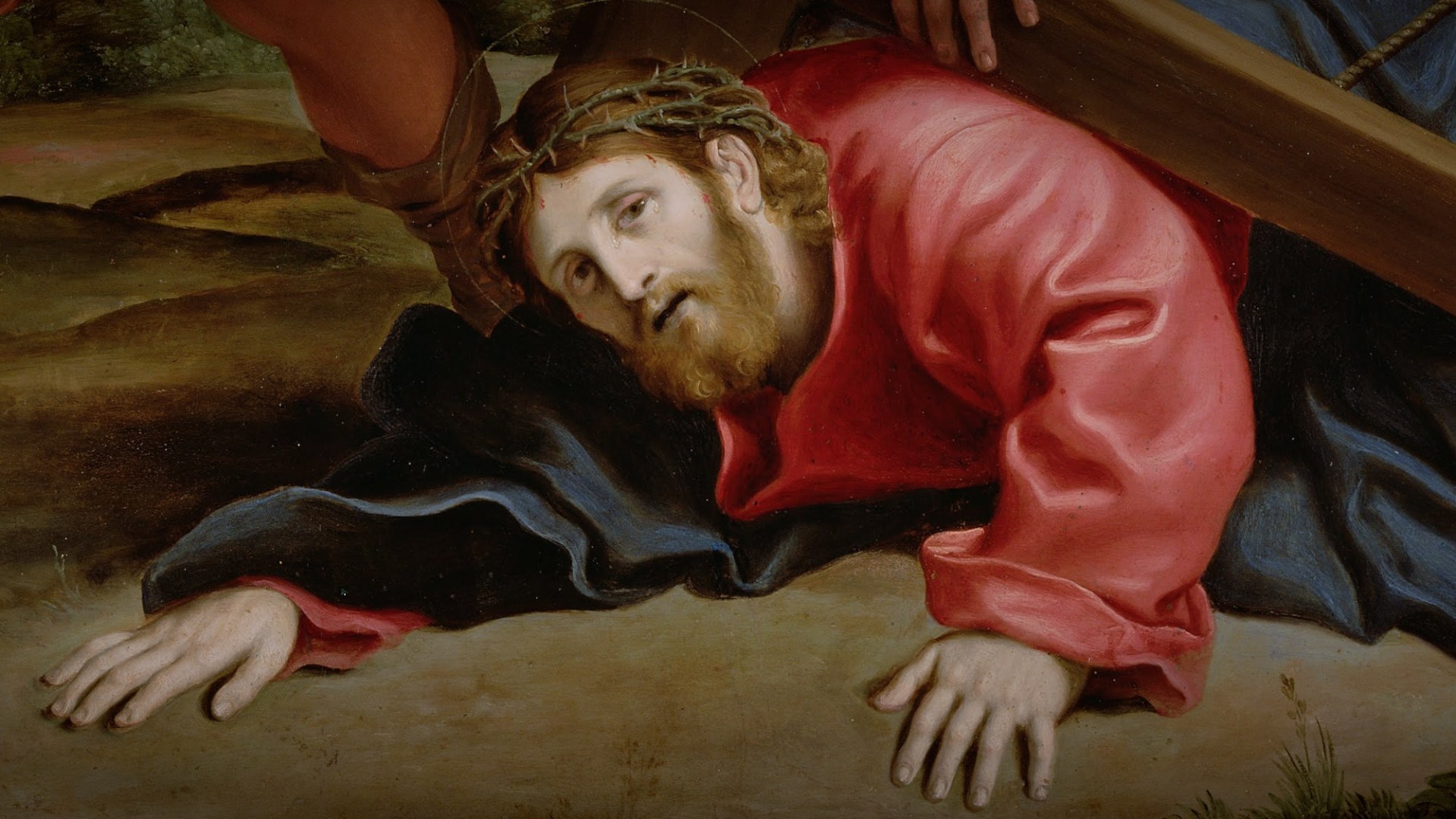 Stacja III: Pan Jezus upada pod krzyżem po raz pierwszy