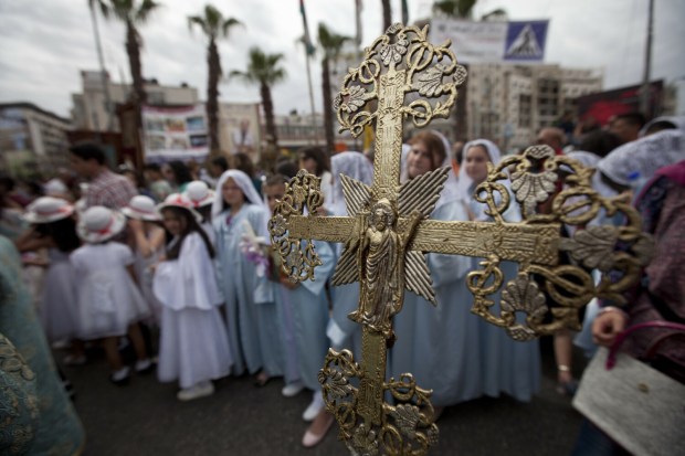 Tradycyjna procesja w Wielką Sobotę w Ramallah