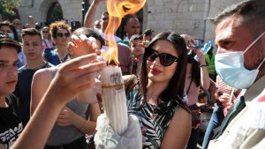 Tradycyjna procesja w Wielką Sobotę w Ramallah