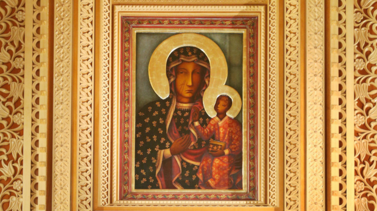 Obraz Matki Bożej Częstochowskiej w kościele w Czerwiennem